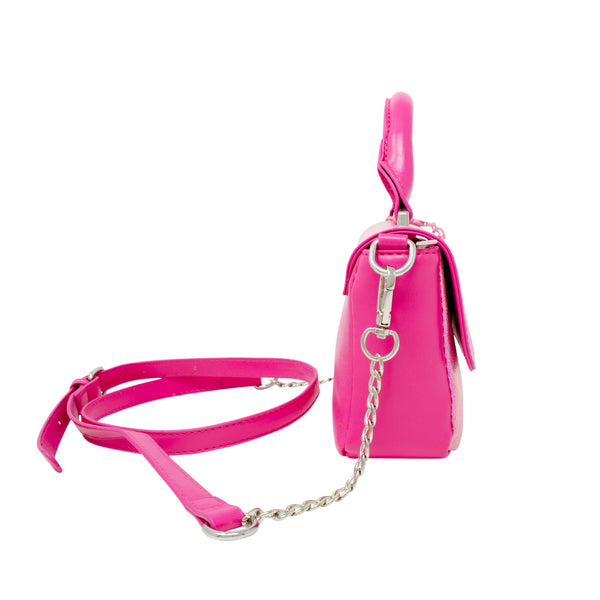 Shiny Baguette Heart Handbag: Pink