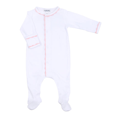 Baby Joy Pink Embroidered Footie