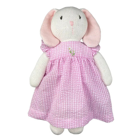 Knit Bunny Doll with Gingham Dress