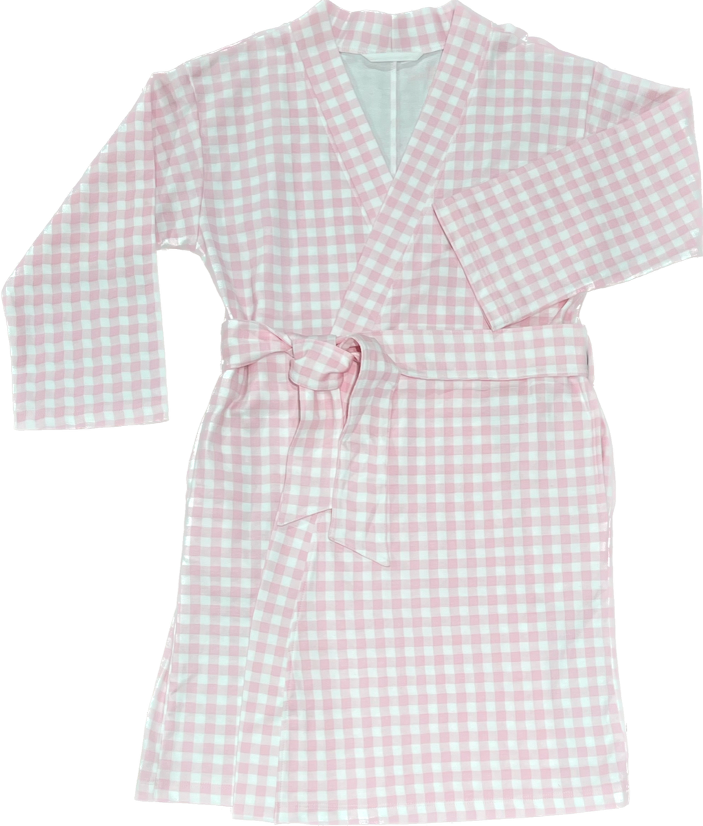 Pink Gingham Robe Ellie B. Children's Boutique