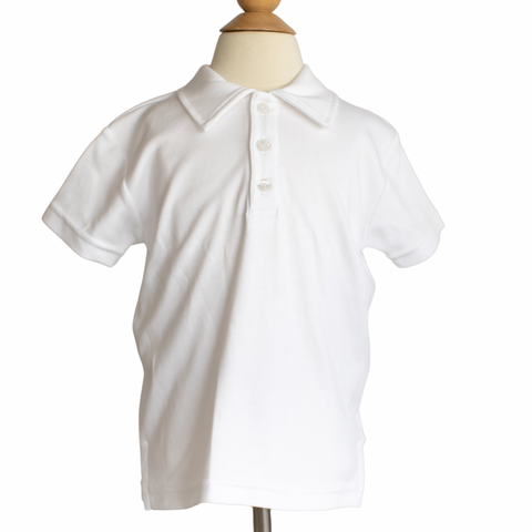 Short Sleeve Polo- White Pima (2, 3, 4, 8)