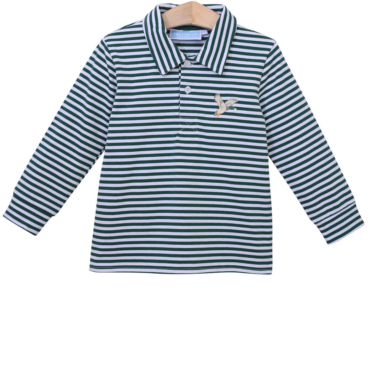 Mallard Polo- Green Striped