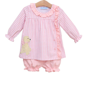 Girls Puppy Bloomer Set