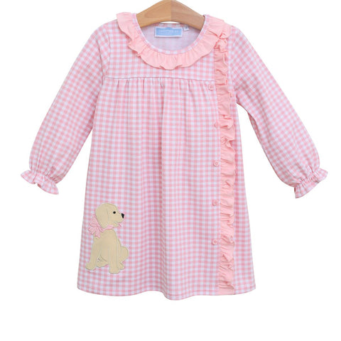 Puppy Dress - Pink Check