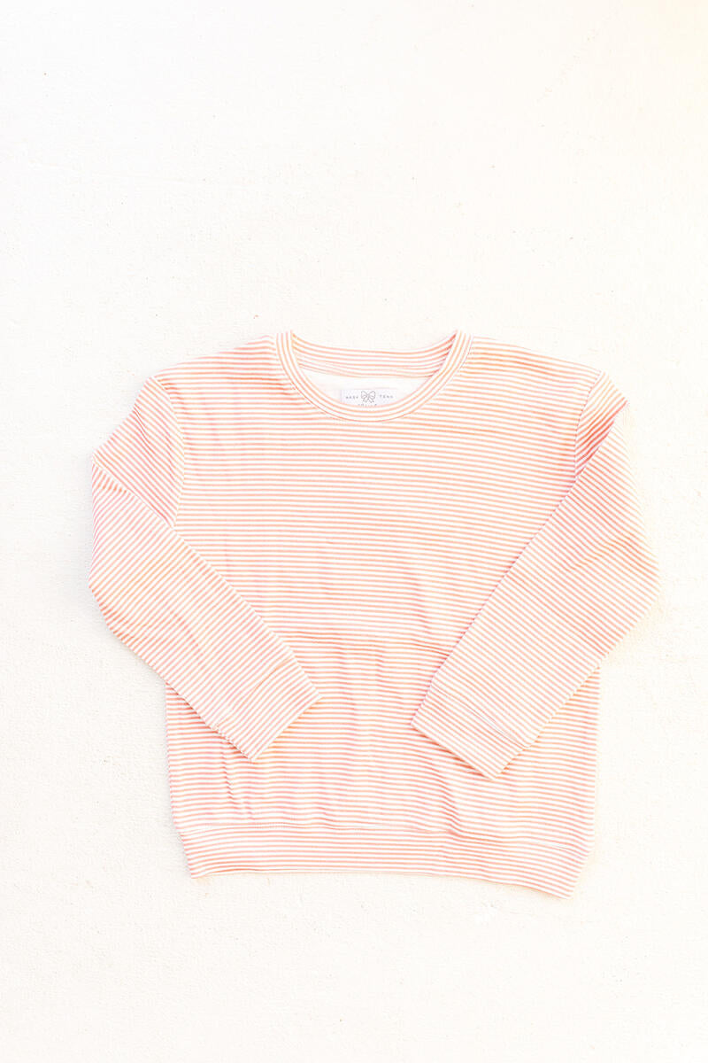 Rose and White Stripe Sweatshirt