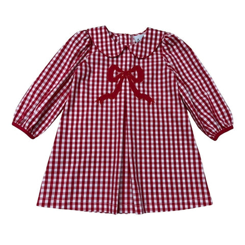 Girls Red and White Check with Bow