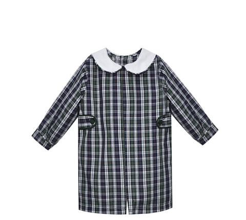 Navy Plaid Rowan Romper (9M)
