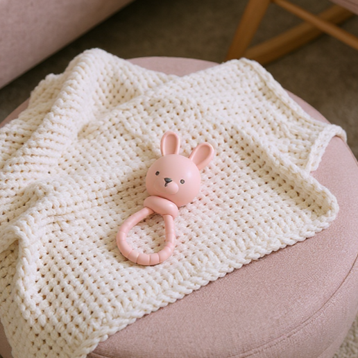 Pink Bunny Sweetie Rattle