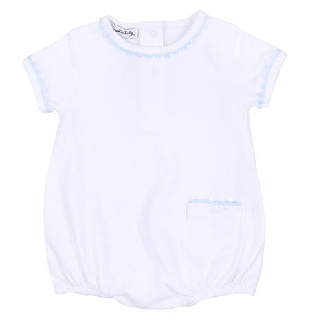 Baby Joy Embroidered Bubble - Blue