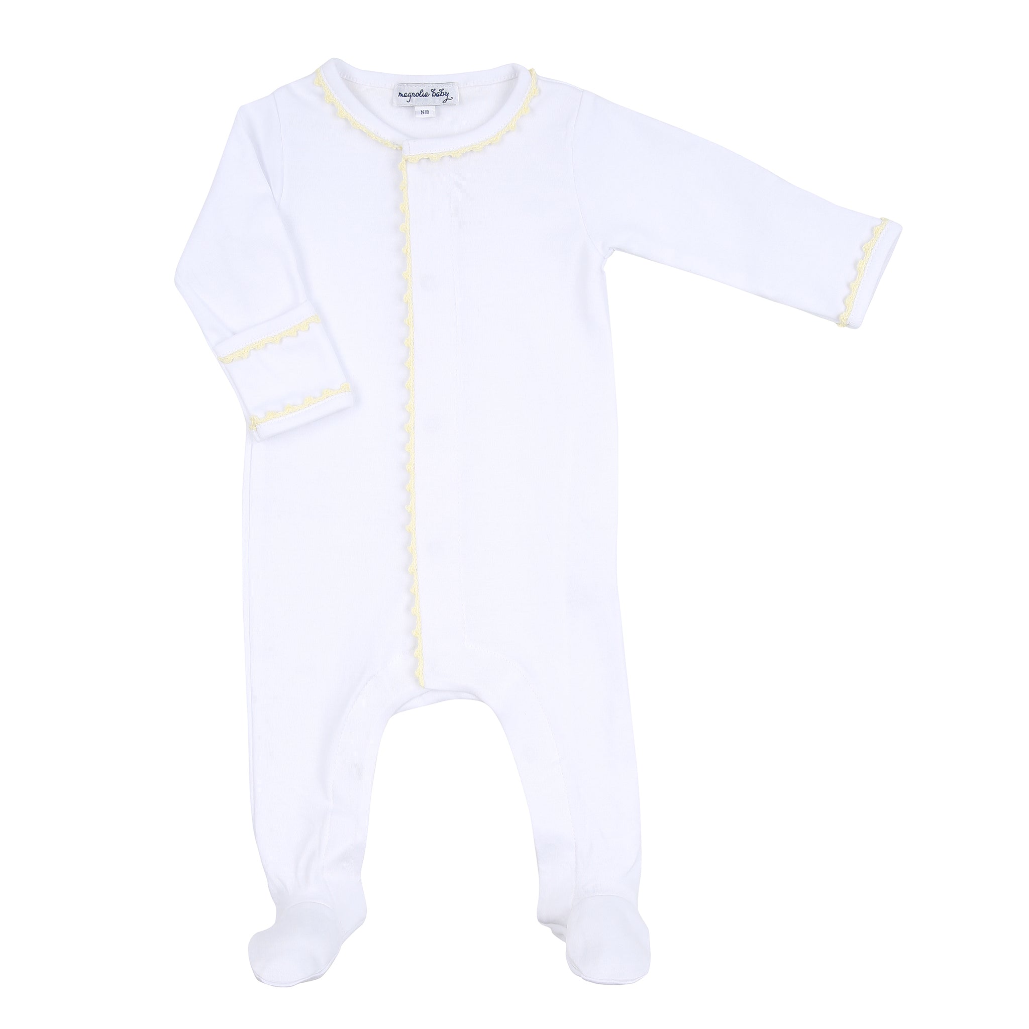 Baby Joy Embroidered Footie - Yellow