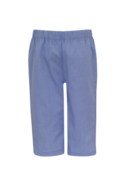 Boys Blue Check Long Pants Set- Santa Embroidery