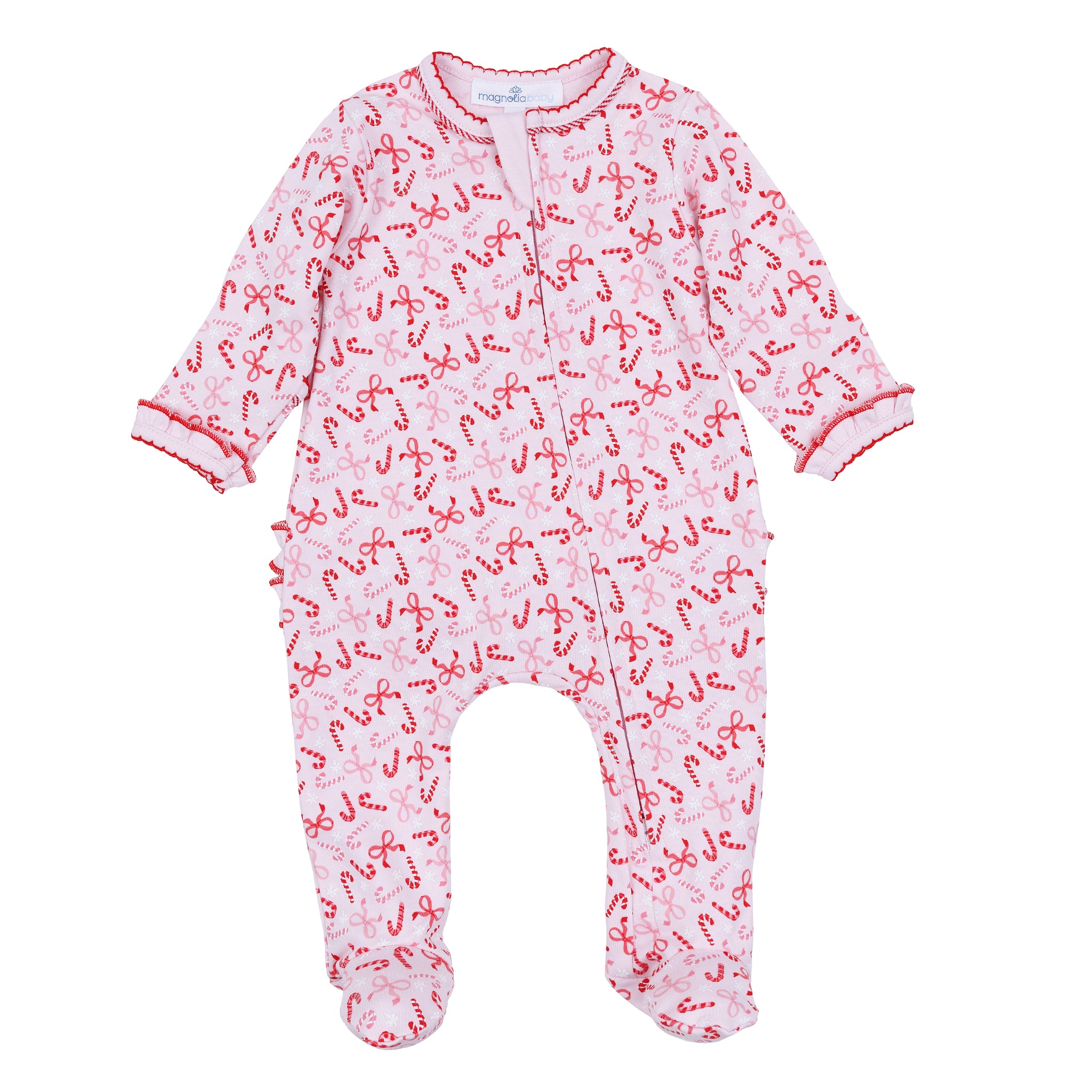 Candy Cane Lane Ruffle Footie