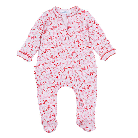 Candy Cane Lane Ruffle Footie