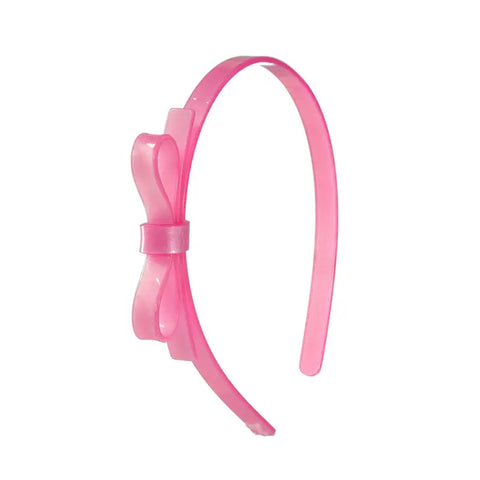 Thin Pink Bow Headband