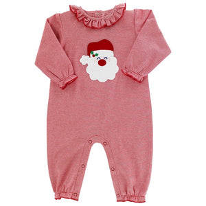 Girls Santa Knit Romper