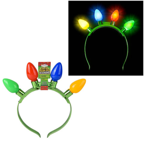 Light Up Christmas Bulb Headband