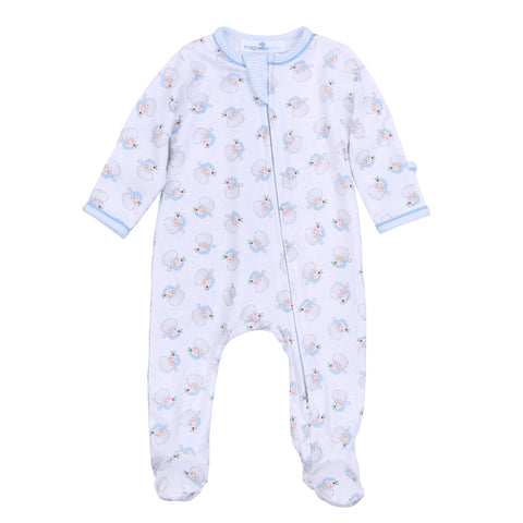 Santa Baby Zipper Footie - Blue