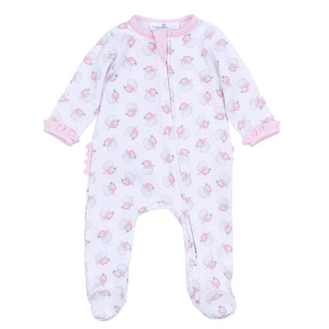 Santa Baby Zipper Footie - Pink