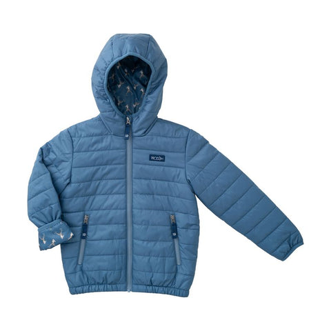 Hooded Puffer Jacket- Copen Blue (2T)