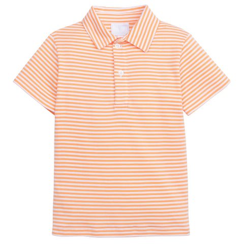 Short Sleeve Polo-Orange Stripe