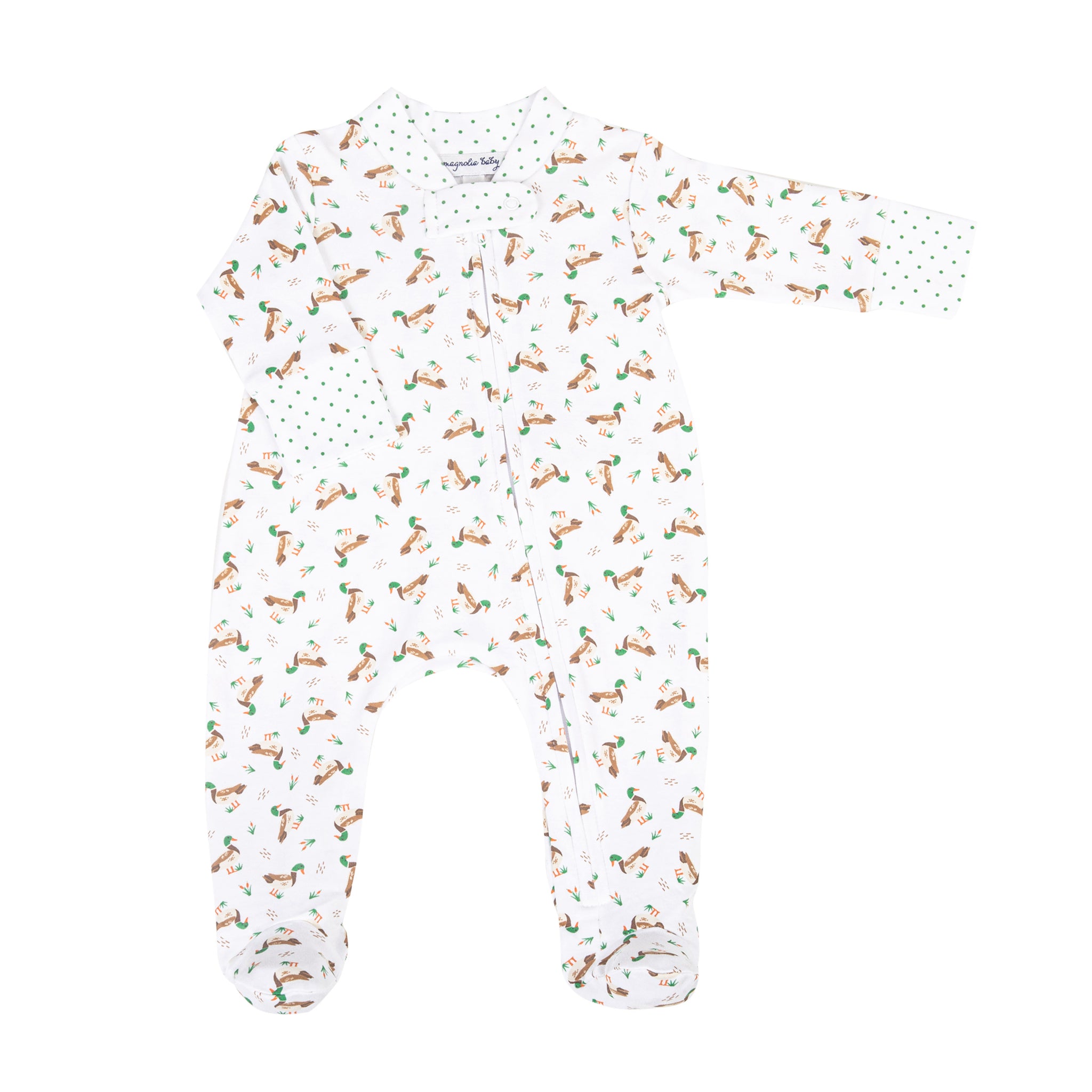 Mallard Pond Printed Zipper Footie