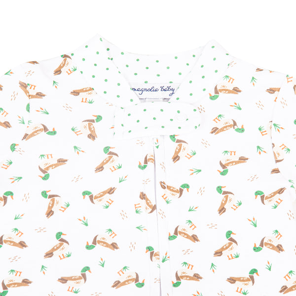 Mallard Pond Printed Zipper Footie