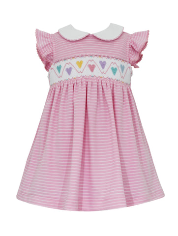 Pastel Hearts Pink Stripe Dress