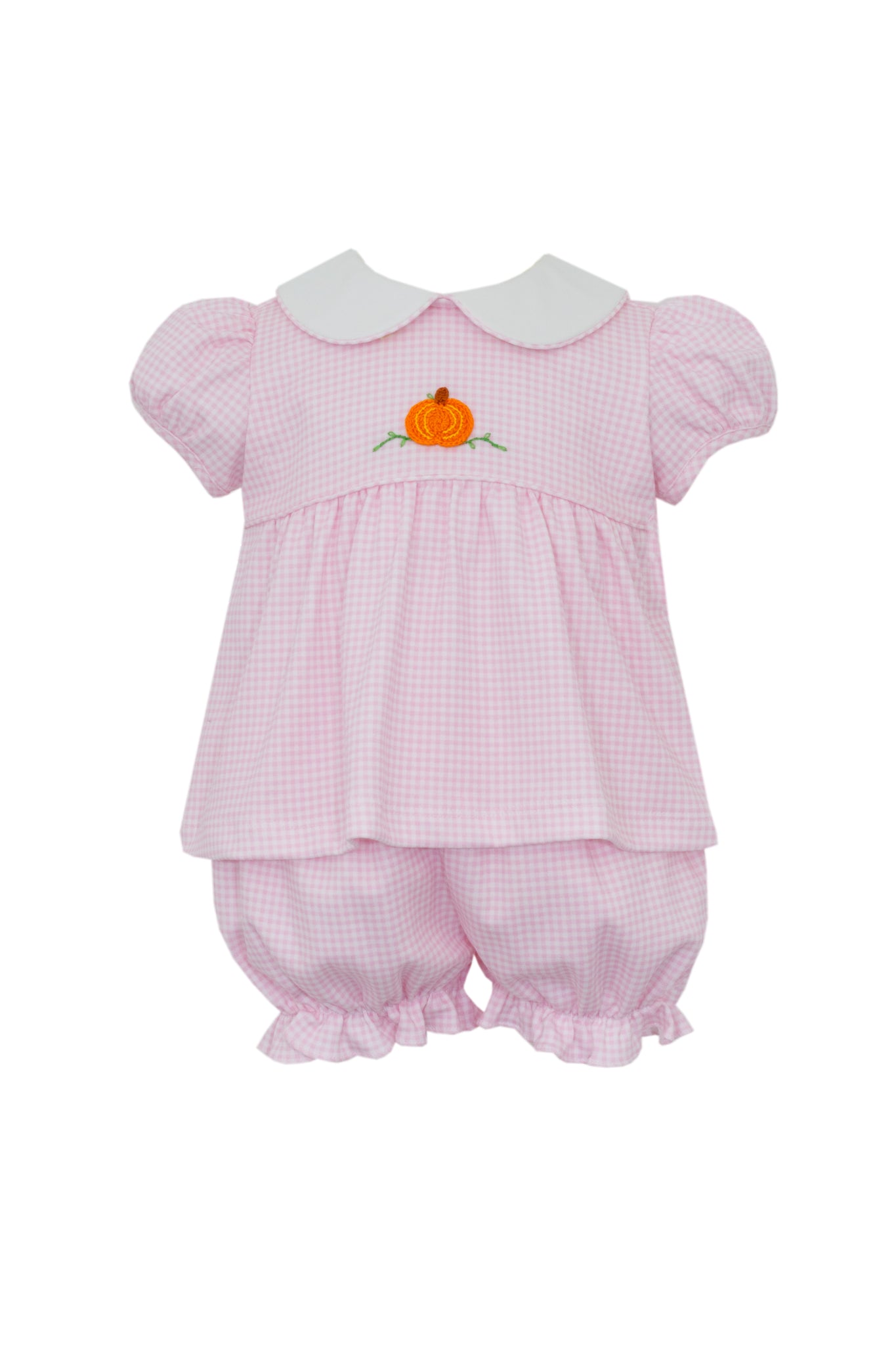 Knit Pink Gingham Pumpkin Bloomer Set