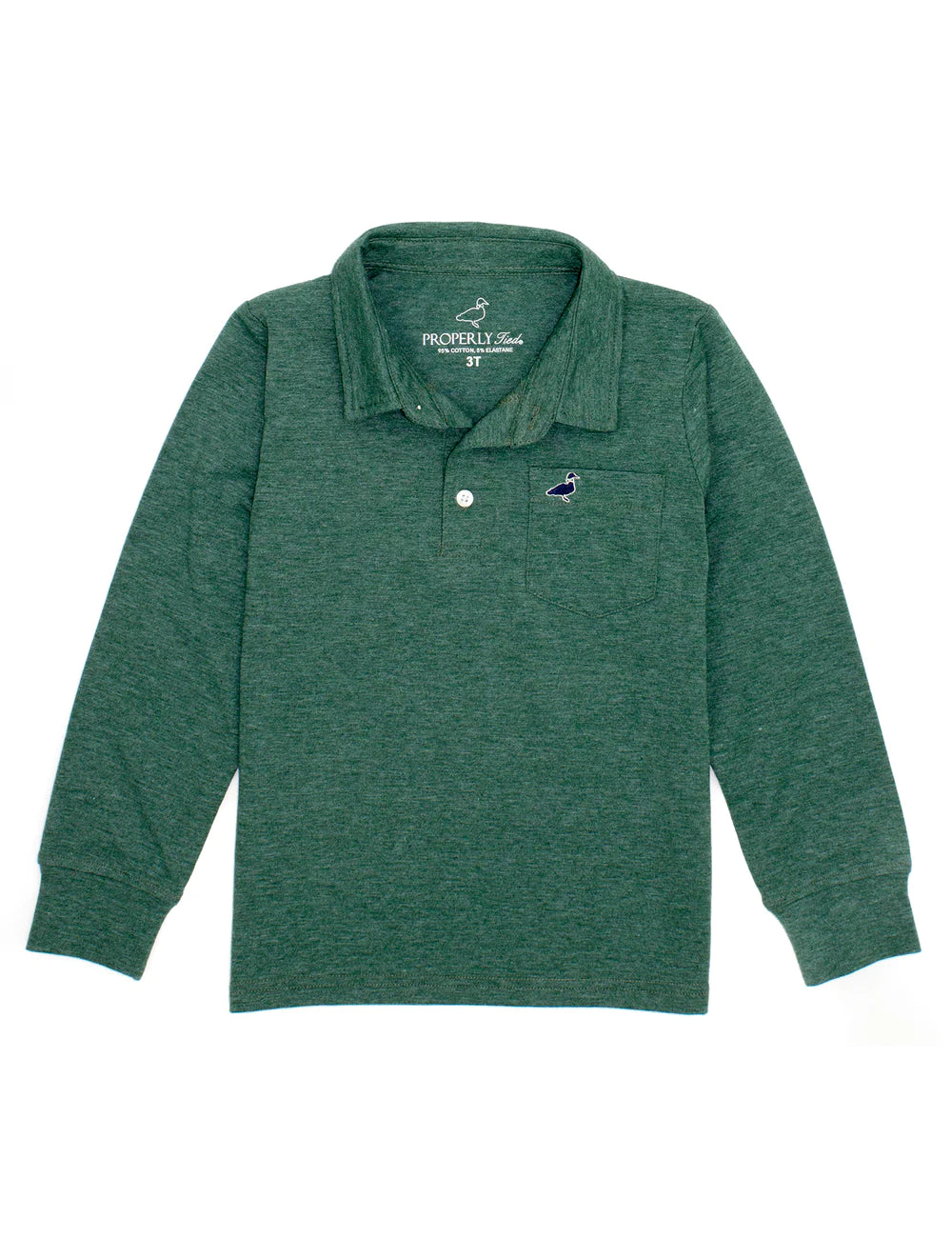 Harrison LS Pocket Polo - Hunter Green