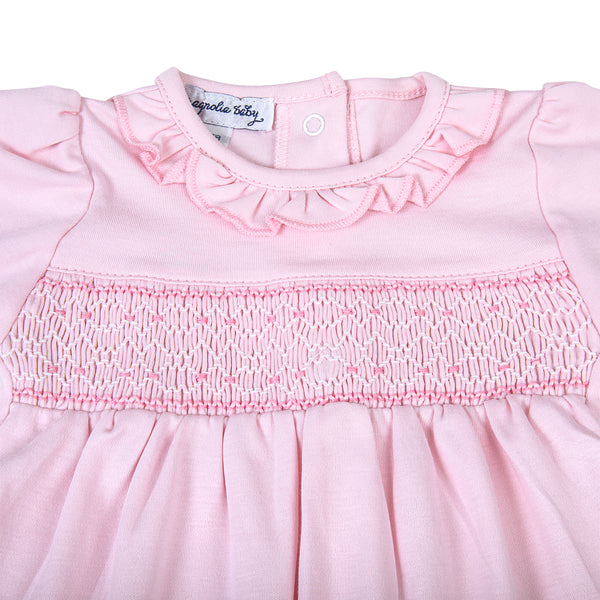 Pink Smocked Footie