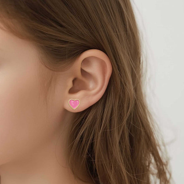 Heart Twist Stud Earrings