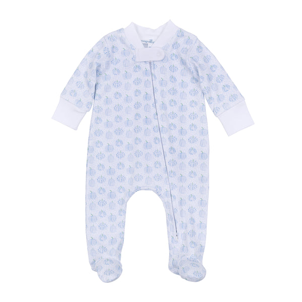 Precious Pumpkin Blue Footie (9M)