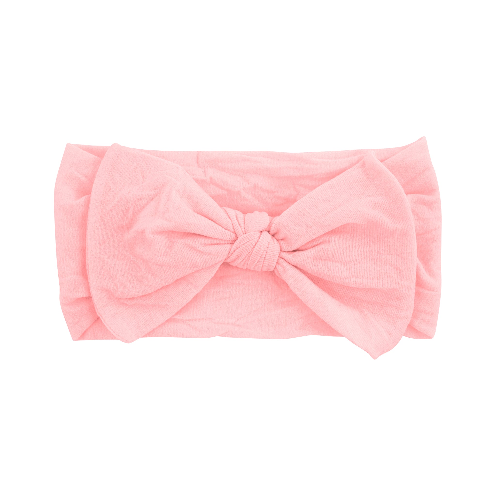 Pink Soft Nylon Headband w/ Nylon Bowtie