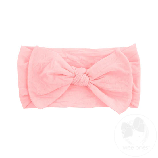 Soft Nylon Girls Baby Band with Nylon Bowtie