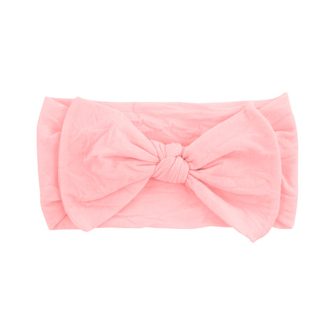 Pink Soft Nylon Headband w/ Nylon Bowtie
