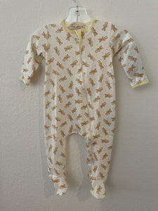 Teddy Printed Zipper Footie (Premie)