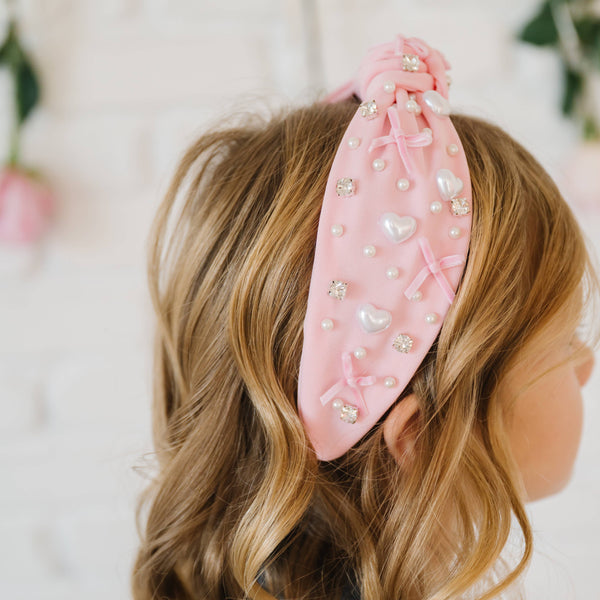 Pearl Heart Gemstone Headband