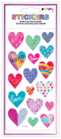 Hearts Glitter Stickers