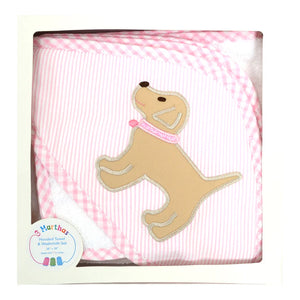 Pink Lab Puppy Towel/Wash Cloth Set