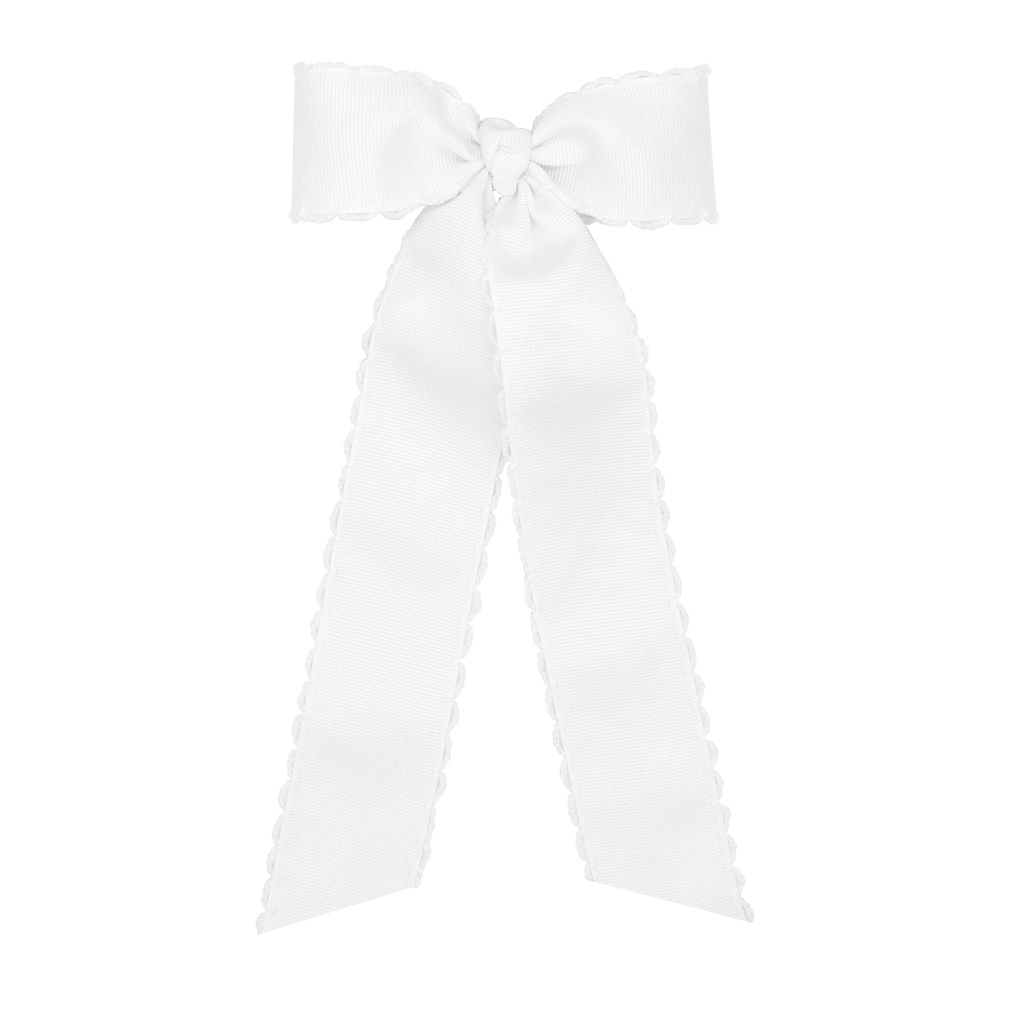 Med Moonstitch Bow Tie w/Tails - White