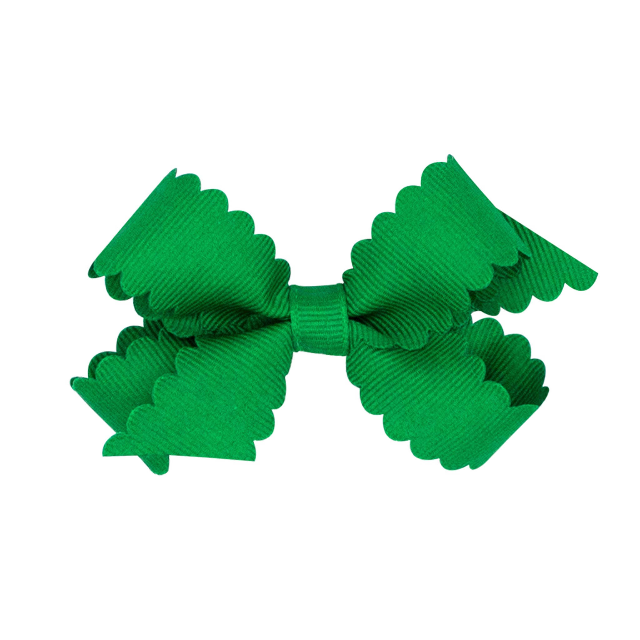 Mini Scallop Edge Bow - Green