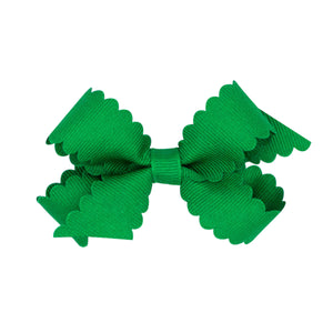 Mini Scallop Edge Bow - Green