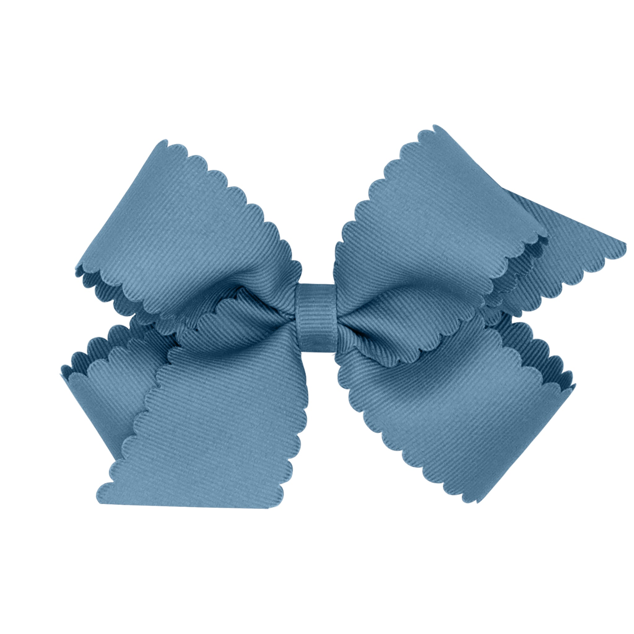 Medium Scallop Edge Bow - Denim