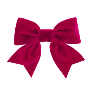 Small King Velvet Bow w/ Tails- Cardinal