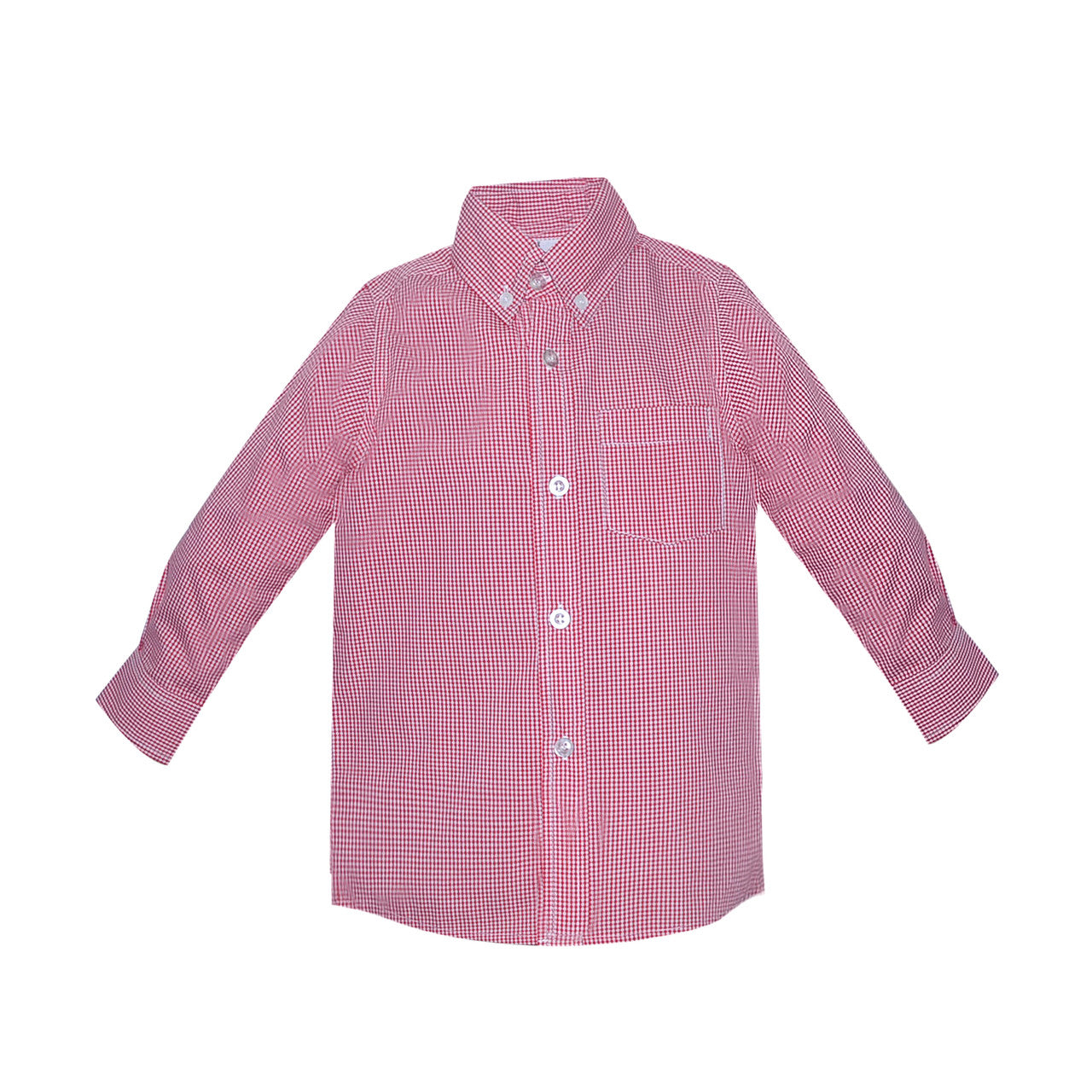 Red Microcheck Button Down Shirt