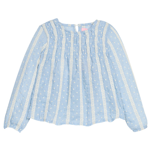Anita Top - Sky Dobby Stripe