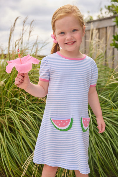 Applique Pocket Dress - Watermelon