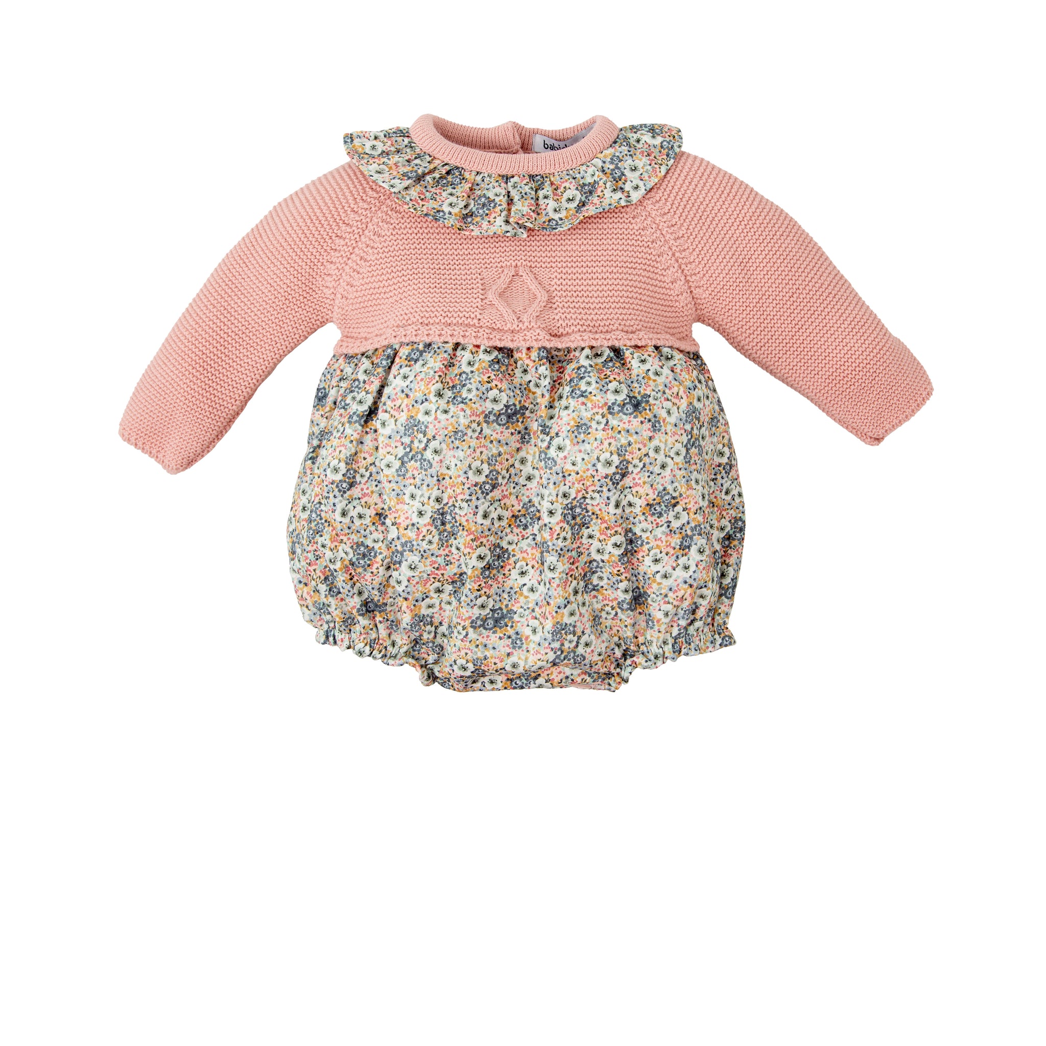 Floral/Knit Bubble - Dusty Rose