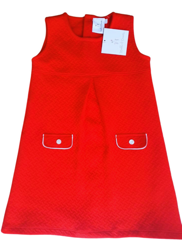 Red Pima Quilted Girls Jumper