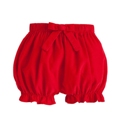 Corduroy Bow Bloomers-Red
